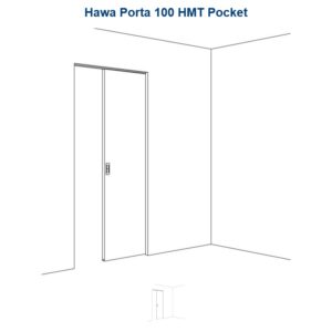 Garnitur Hawa Porta 100 HMT Pocket mit Push-to-open, mit Laufschiene, 2000 mm, A - Hawa Porta – Bild 1