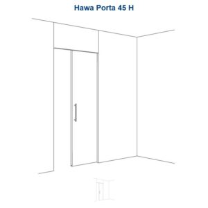 Garnitur Hawa Porta 45 H, für 1 Türe, mit Laufschiene, Alu, L= 2000 mm - Hawa Porta – Bild 1