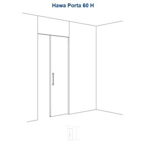 Garnitur Hawa Porta 60 H, für 1 Türe, mit Laufschiene, Alu, L= 2000 mm - Hawa Porta – Bild 1