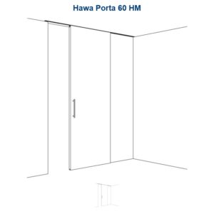 Gar. Hawa Porta 60 HM, minimale Einbauhöhe, mit Laufschiene, Alu, L= 2000 mm - Hawa Porta – Bild 1