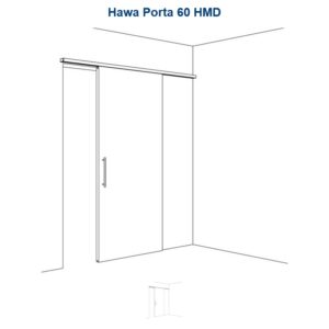 Gar. Hawa Porta 60 HMD, minimale Einbauhöhe, mit Laufschiene, Alu elox., L= 1996 - Hawa Porta – Bild 1