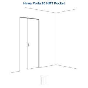Garnitur Hawa Porta 60 HMT Pocket, mit Laufschiene, 2000 mm, Aluminium, eloxiert - Hawa Porta – Bild 1