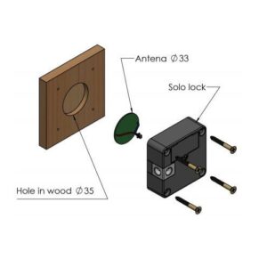 PS elektronisches Möbelschloss mit 13,56 Mhz MIFARE bestehend aus: - SOLO 13 ext 74B+ – Bild 2