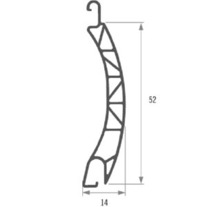 Leo Rollladenstab PVC Stabileo 14 - perlgrau 720 gelocht Länge 1000 mm – Bild 2