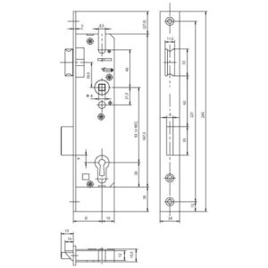 KFV Rohrrahmenschloss KFV 28 PZW 92 mm - 40 mm Dorn 24 mm Flachstulp bündig – Bild 2