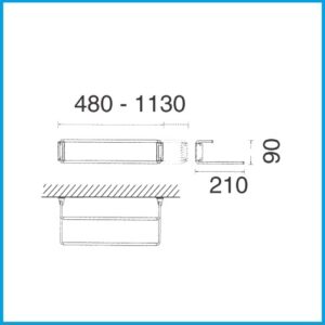 Ambos Schuhablage chrom Wandbefestigung - 48 - 83 cm chrom/alufarben – Bild 2