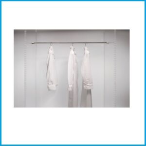 Ambos Schrankrohr/Kleiderstange  ausziehbar  - 75/115 cm Kunststoff alufarben – Bild 2