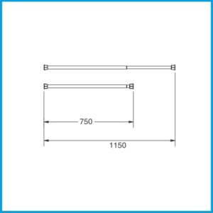 Ambos Schrankrohr/Kleiderstange  ausziehbar  - 75/115 cm Kunststoff alufarben – Bild 3