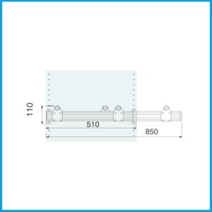 Ambos Hosenhalter verstellbar, 12 Kleiderbügel  - lichtgrau Breite 750 - 1150 mm – Bild 3