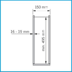 Schmaler Seitenwandauszug SUB-Slim - Ablageset Backblech , 1x 150er, lavagrau – Bild 3