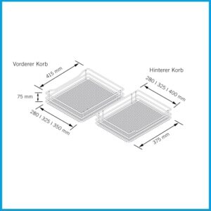 Vauth Sagel COR-Flex, Eckschrank-Auszug-Beschlag - Rahmen 1000/1200er, silber (ohne Körbe) – Bild 3