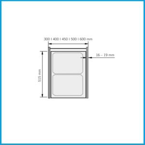 Vauth Sagel Abfalleimer/Abfalltrennsystem, ENVI-Space - 450er, 2x16 l, lavagrau – Bild 2
