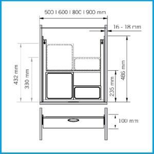 Vauth Sagel Siphonauszug/Orga.schublade, ENVI-Drawer  - Einzel-Behälter, 1,2 l, lavagrau – Bild 2