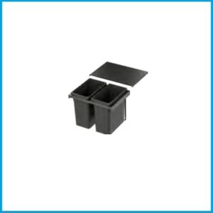 Vauth Sagel Abfalleimer/Abfalltrennsystem, ENVI-FLEX,  - 600er/H326, 2x22 l, hellgrau – Bild 2