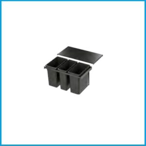 Vauth Sagel Abfalleimer/Abfalltrennsystem, ENVI-FLEX,  - 800er/H326, 2x22/1x16 l, lavagrau – Bild 2