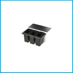Vauth Sagel Abfalleimer/Abfalltrennsystem, ENVI-FLEX,  - 900er/H326, 3x22 l, lavagrau – Bild 2