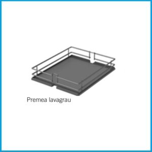 Vauth Sagel Hoch-/Unterschrankauszug, TAL/SUB-Larder Korbset - 2x 300er, Premea lavagrau Boden mit Drahtreling – Bild 2