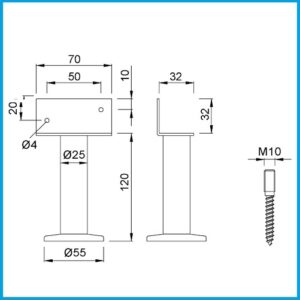 KWS Trennwandstütze/Trennwandhalter - 4011.06 verzinkt 120 mm – Bild 2