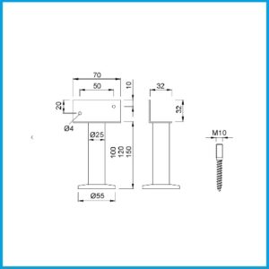 KWS Trennwandstütze/Trennwandhalter - 4009.06 verzinkt 100 mm – Bild 2