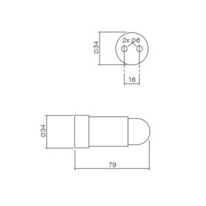 Pro Griff Wandtürpuffer Edelstahl - 119.1096 34 x 79 mm – Bild 2