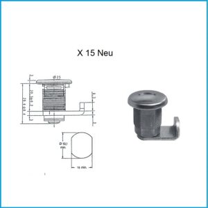 Euro Locks Hebelzylinder  - X 15 Neu verschiedenschliessend Lochbild 19,1 x 16 mm – Bild 1