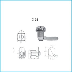 Euro Locks Hebelzylinder - X 38 verschiedenschliessend Lochbild 21,1 x 16,1 mm – Bild 1