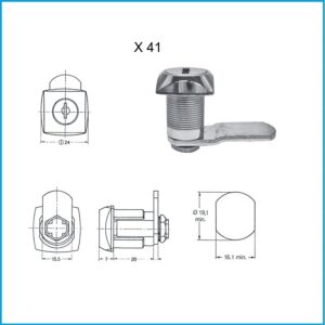 Euro Locks Hebelzylinder - X 41 verschiedenschliessend Lochbild 19,1 x 16,1 mm – Bild 1