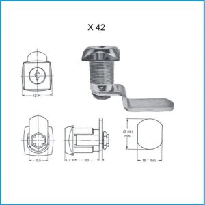 Euro Locks Hebelzylinder - X 42 verschiedenschliessend Lochbild 19,1 x 16,1 mm – Bild 1
