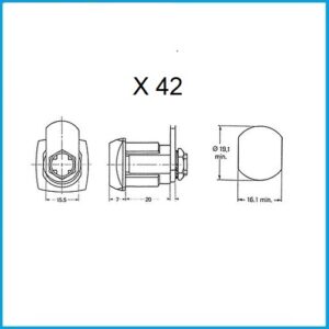 Euro Locks Hebelzylinder - X 42 verschiedenschliessend Lochbild 19,1 x 16,1 mm – Bild 2