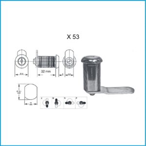 Euro Locks Hebelzylinder  - X 53 verschiedenschliessend Lochbild 19,1 x 16 mm – Bild 1