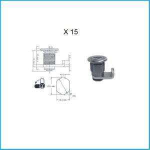 Euro Locks Hebelzylinder - X 15 verschiedenschliessend Lochbild 21,1 x 16,1 mm – Bild 1