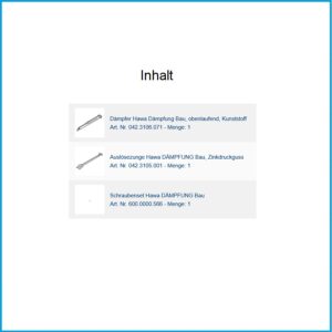 Hawa Garnitur Dämpfung Bau 100, Porta Divido - Türgewicht 61 100 kg, für 1 Türe – Bild 2