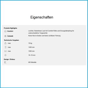 Hawa Garnitur Clipo  - Clipo 16 H MS, für 2 Türen – Bild 2