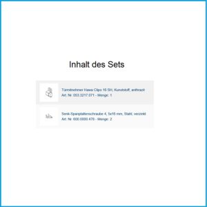 Hawa Garnitur Türmitnehmer Clipo 16 - H IS/MS – Bild 2