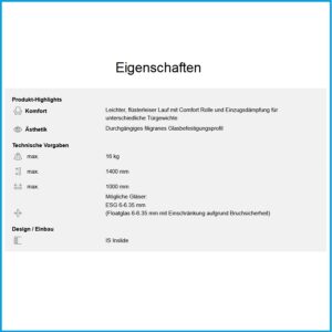 Haws Laufgarnitur Clipo 16 Glas 2 flg - GPK IS 2 flügelig – Bild 2