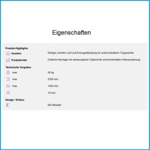 Hawa Laufgarnitur Hawa Clipo 26 2 flügelig - H MS, für 2 Türen – Bild 2