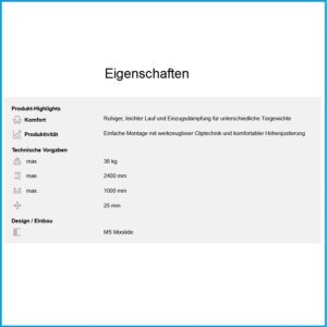 Hawa Laufgarnitur Clipo 36 - H MS, für 3 Türen, 26 mm – Bild 2