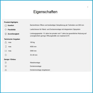 Hawa Laufgarnitur Junior 100 B - 100 B, mit 2 Softstop, für 1 Türe – Bild 2
