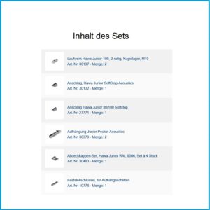 Hawa Garnitur Junior 100  - Junior 100 B/B Pocket Acoustics, für 1 Türe – Bild 2