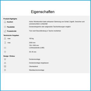 Hawa Laufgarnitur Porta 100  - 100 HMD/HMT Pocket Acoustics, für 1 Türe – Bild 2