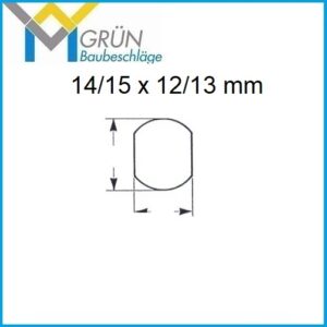 Hebelzylinder-Lochbild-eckig 14/15 x 12/13 mm