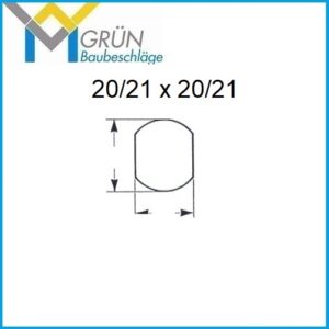 Hebelzylinder-Lochbild-eckig 20/21 - 20/21 mm