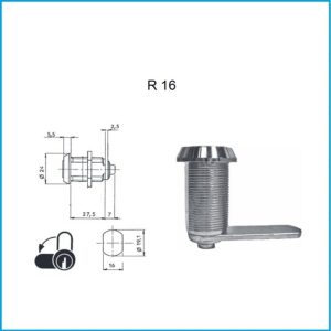 Ronis Hebelzylinder - R16 verschiedenschliessend Lochbild 19,1 x 16 mm – Bild 1
