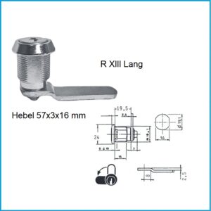 Ronis Hebelzylinder - R XIII Lang verschiedenschliessend Lochbild 19,1 x 16 mm – Bild 1