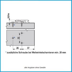 Blum Montageplatte Clip  - 175H710 Clip top 0 mm zum Anschrauben – Bild 2