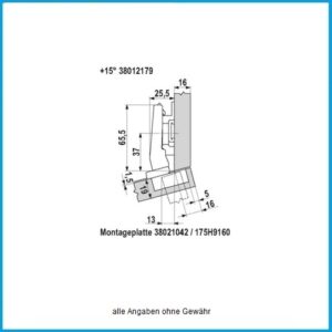 Blum Winkelscharnier +15° max. aufschlagend mit Blumotion - 79B9454 Clip top zum Schrauben – Bild 4