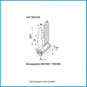 Blum Winkelscharnier +45° max. aufschlagend mit Blumotion - 79B9458 Clip top zum Schrauben – Bild 4
