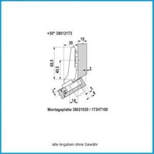 Blum Winkelscharnier +30° aufschlagend mit Blumotion - 79B9556 Clip top zum Schrauben – Bild 4