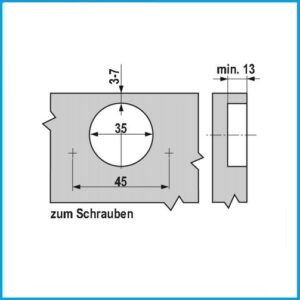 Blum  Winkelscharnier +45° halb aufschlagend mit Blumotion - 79B9658 Clip top zum Schrauben – Bild 3