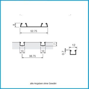 Indaux Junior 6 Einzellaufschiene silber  - Länge 4200 mm – Bild 1